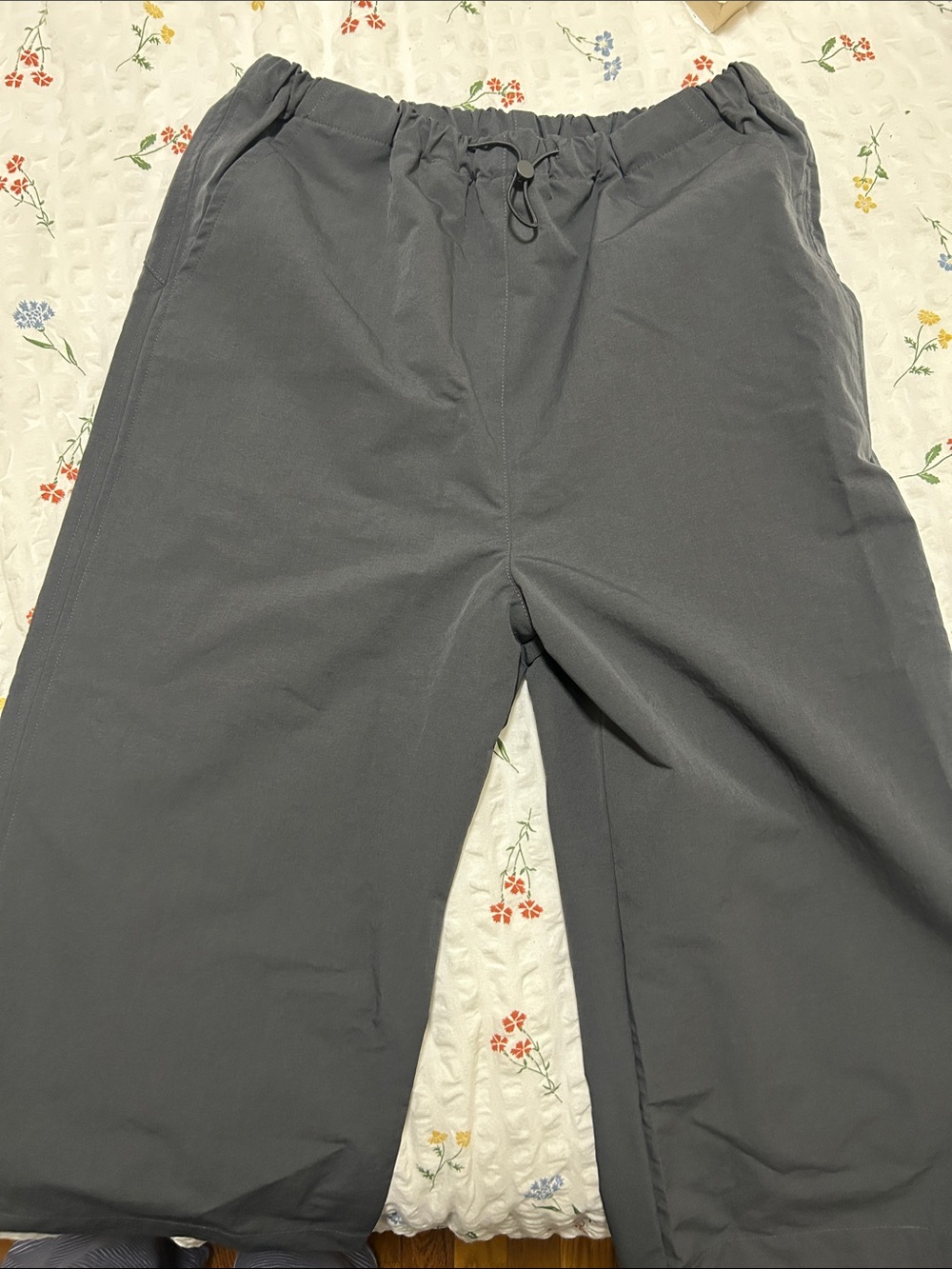 Shop Peche never worn  Elastic-Waist Casual Pants Charcoal Gray